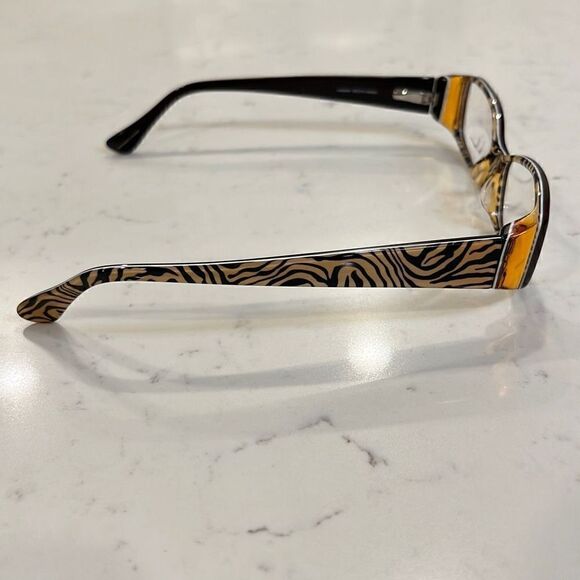 Nicole Miller black & brown zebra print, women’s eyeglass frames - Picture 6 of 6